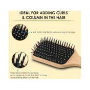 Bronson Professional Paddle With Strong & Flexible Nylon Bristles Wooden Hair Brush