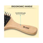Bronson Professional Paddle With Strong & Flexible Nylon Bristles Wooden Hair Brush
