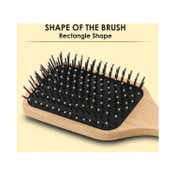 Bronson Professional Paddle With Strong & Flexible Nylon Bristles Wooden Hair Brush