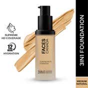 Faces Canada Flawless Matte Foundation - Medium Natural 022, 12 HR Hydration + SPF 18 (30 ml)