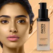 Faces Canada Flawless Matte Foundation - Honey Beige 031, 12 HR Hydration + SPF 18 (30 ml)