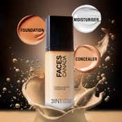 Faces Canada Flawless Matte Foundation - Honey Beige 031, 12 HR Hydration + SPF 18 (30 ml)