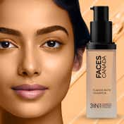 Faces Canada Flawless Matte Foundation - Golden Beige 032, 12 HR Hydration + SPF 18 (30 ml)