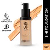 Faces Canada Flawless Matte Foundation - Golden Beige 032, 12 HR Hydration + SPF 18 (30 ml)