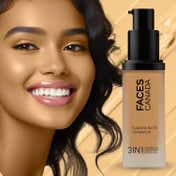 Faces Canada Flawless Matte Foundation - Warm Sand 042, 12 HR Hydration + SPF 18 (30 ml)