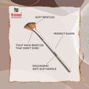 Bronson Professional Classic Angled Fan Makeup Brush - Silver, Pink