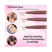 Bronson Professional Nail Art Ombre Brush & Gel Liner Brush Set - Brown (5pcs)