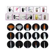 Bronson Professional Nail Art Acrylic UV Polish Brushes Tool Kit - White (15pcs)