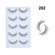 Bronson Professional Pair 6D Long & Natural False Eyelashes - 202 - Black (5 Pairs)