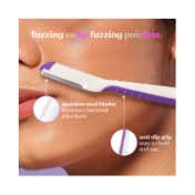 Bombae NOFuzzGIVEN Face Razor For Women - White, Purple (3Pcs)