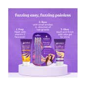 Bombae GlamUP Reusable & Painless Beauty Face Razor - Purple (3Pcs)