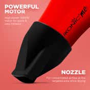 Ikonic Me Mini Speedy Hair Dryer - Black & Red (1 pc)