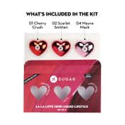 SUGAR Cosmetics La La Love Liquid Lipstick Set - 01 Cherry Crush, 02 Scarlet Smitten & 04 Mauve Mack (3pcs)