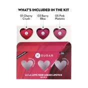 SUGAR Cosmetics La La Love Liquid Lipstick Set - 01 Cherry Crush, 03 Berry Bliss & 05 Pink Platonic (3pcs)