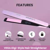 Vega Digi Style Hair Straightener for Women with 5 Temperature Settings & Quick Heat Up (VHSH-31)