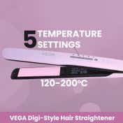 Vega Digi Style Hair Straightener for Women with 5 Temperature Settings & Quick Heat Up (VHSH-31)