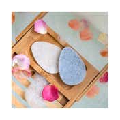 Ecotools Charcoal & Rose Facial Sponges Set - White & Grey (2 pcs)