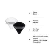 Bronson Professional Pizza Puff Triangle Makeup Beauty Blender Sponge Powder Puff - Black (2 pcs)