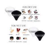 Bronson Professional Pizza Puff Triangle Makeup Beauty Blender Sponge Powder Puff - Black (2 pcs)