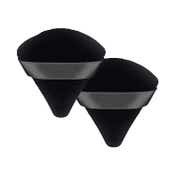 Bronson Professional Pizza Puff Triangle Makeup Beauty Blender Sponge Powder Puff - Black (2 pcs)