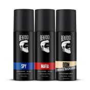 Beardo Spy, Mafia & Don Most Wanted Body Spray For Men Set (3 pcs)