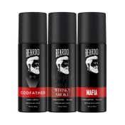 Beardo Godfather, Whisky Smoke & Mafia Body Spray For Men Set (3 pcs)
