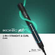 Ikonic Me 2 In 1 Straight and Curl Slim - Black