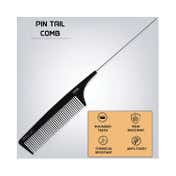 VEGA PROFESSIONAL Tail Comb with Steel Pin Carbon Anti-Static Hair Comb for Men & Women VPVCC-05