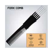 VEGA PROFESSIONAL Carbon Fork Comb with Anti-Static & Heat-Resistant Teeth (VPVCC-12)