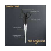 VEGA Professional Pro Classic Cut 6 Academy line Hairdressing Scissor VPVSC-31 - Black (31 g)