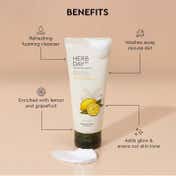 The Face Shop Herb Day 365 Lemon & Grapefruit Cleansing Foam - Korean Brightening Face Wash (100ml)