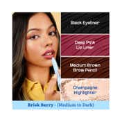Tint Cosmetics 4 in 1 Makeup Pen Eyeliner for Highlighter, Lip Liner & Eyebrow - Brisk Berry (8 g)