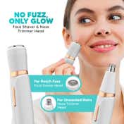 Letsshave Evior 4-in-1 Face & Body Trimmer 4 Heads-6 Functions Skin-Safe Blades for Women (1 pc)