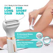 Letsshave Evior 4-in-1 Face & Body Trimmer 4 Heads-6 Functions Skin-Safe Blades for Women (1 pc)