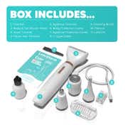 Letsshave Evior 4-in-1 Face & Body Trimmer 4 Heads-6 Functions Skin-Safe Blades for Women (1 pc)