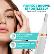 Letsshave Evior 4-in-1 Face & Body Trimmer 4 Heads-6 Functions Skin-Safe Blades for Women (1 pc)