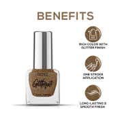 Renee Cosmetics Glitterati Nail Paint - Ecru Brown (10 ml)