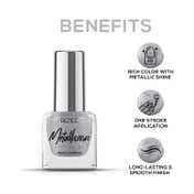 Renee Cosmetics Metallicious Nail Paint - Pebble Grey (10 ml)