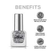 Renee Cosmetics Glitterati Nail Paint - Silver Flake (10 ml)
