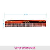 Vega Pocket Hair Comb for Men and Women Brown Pack of 2 (VC2HMC-121) (20 g)