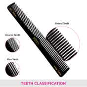 Vega General Grooming Hair Comb for Men and Women Black Pack of 2 (VC2HMBC-110) (23 g)