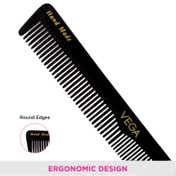 Vega General Grooming Hair Comb for Men and Women Black Pack of 2 (VC2HMBC-110) (23 g)