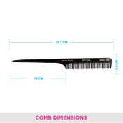 Vega Tail Hair Comb India's No.1 Hair Comb Brand for Women Black Pack of 2 (VC2HMBC-302) (19 g)