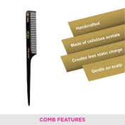 Vega Tail Hair Comb India's No.1 Hair Comb Brand for Women Black Pack of 2 (VC2HMBC-302) (19 g)