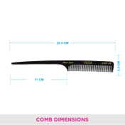Vega Tail Hair Comb India's No.1 Hair Comb Brand for Women Black Pack of 2 (VC2HMBC-303) (19 g)