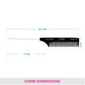 Vega Tail Hair Comb with Steel Pin for Women Pack of 2 (VC2HMBC-304) (26 g)