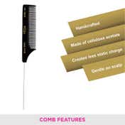 Vega Tail Hair Comb with Steel Pin for Women Pack of 2 (VC2HMBC-304) (26 g)