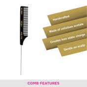 Vega Tail Hair Comb with Steel Pin for Women Pack of 2 (VC2HMBC-305) (26 g)