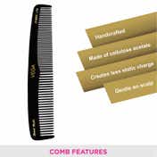 Vega Graduated Dressing Hair Comb for Men and Women Black Pack of 2 (VC2HMBC-116) (30 g)