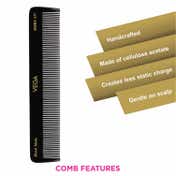 Vega Dressing Hair Comb for Men and Women Black Pack of 2 (VC2HMBC-117) (30 g)